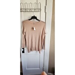 NWT Cupio Sweater Womens pull over Knitted Rayon‎ Rose pink Long Sleeve Medium